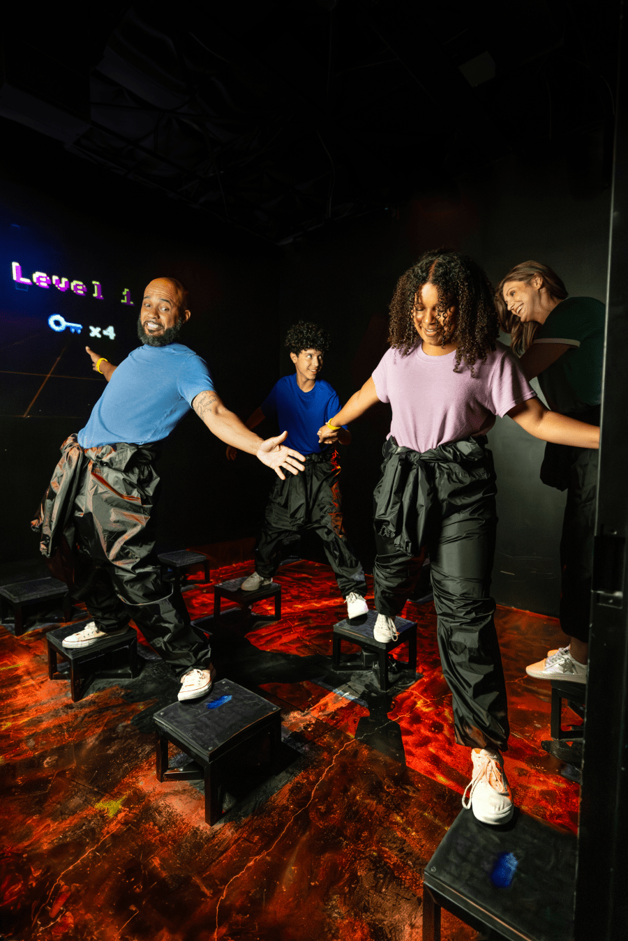 People in a Floor is Lava room